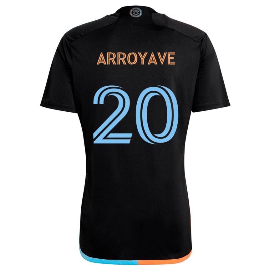 Niño Fútbol Camiseta Jacob Arroyave #20 Negro Naranja Azul 2ª Equipación 2024/25