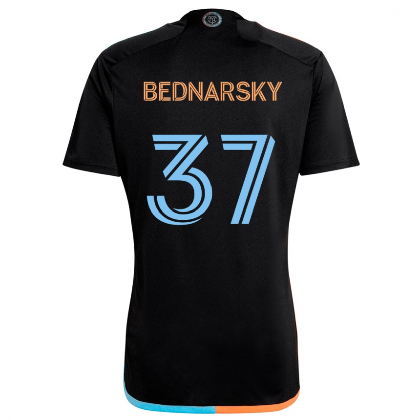 Niño Fútbol Camiseta Stevo Bednarsky #37 Negro Naranja Azul 2ª Equipación 2024/25