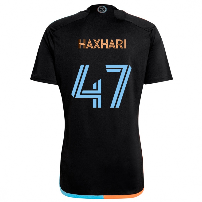 Niño Fútbol Camiseta Klevis Haxhari #47 Negro Naranja Azul 2ª Equipación 2024/25