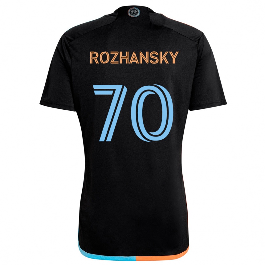 Niño Fútbol Camiseta Jake Rozhansky #70 Negro Naranja Azul 2ª Equipación 2024/25