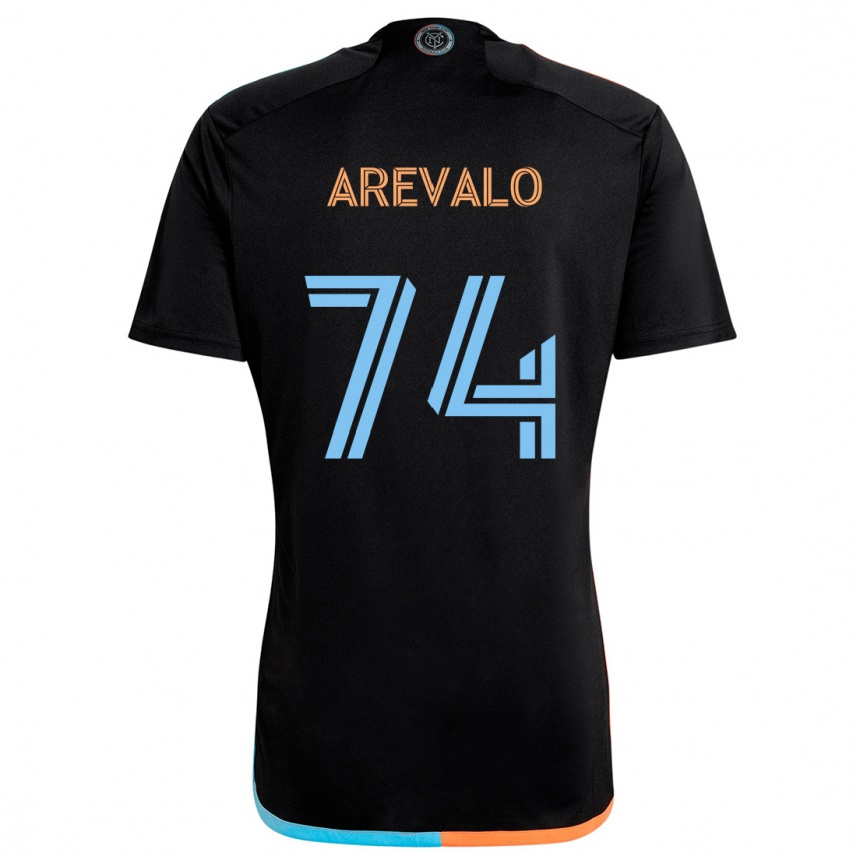 Niño Fútbol Camiseta Ronny Arévalo #74 Negro Naranja Azul 2ª Equipación 2024/25