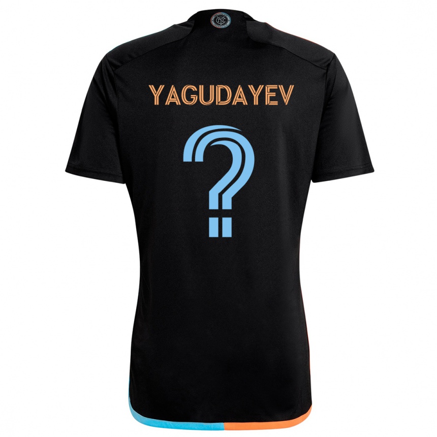 Niño Fútbol Camiseta Alexander Yagudayev #0 Negro Naranja Azul 2ª Equipación 2024/25