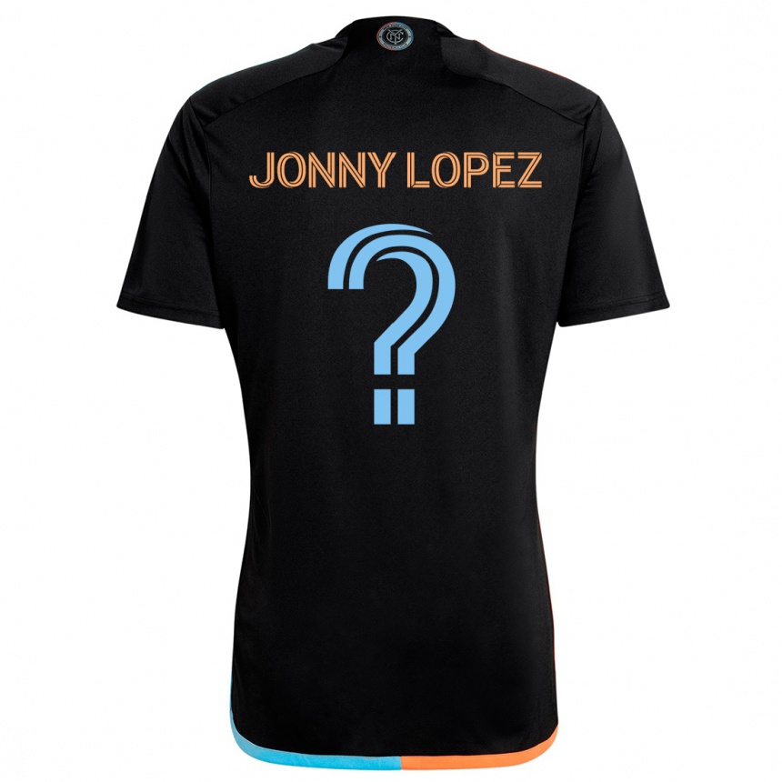 Niño Fútbol Camiseta Jonny Lopez #0 Negro Naranja Azul 2ª Equipación 2024/25