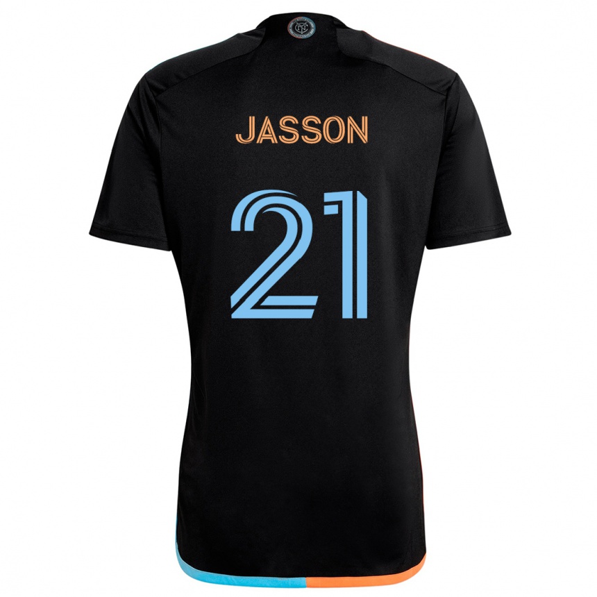 Niño Fútbol Camiseta Andres Jasson #21 Negro Naranja Azul 2ª Equipación 2024/25