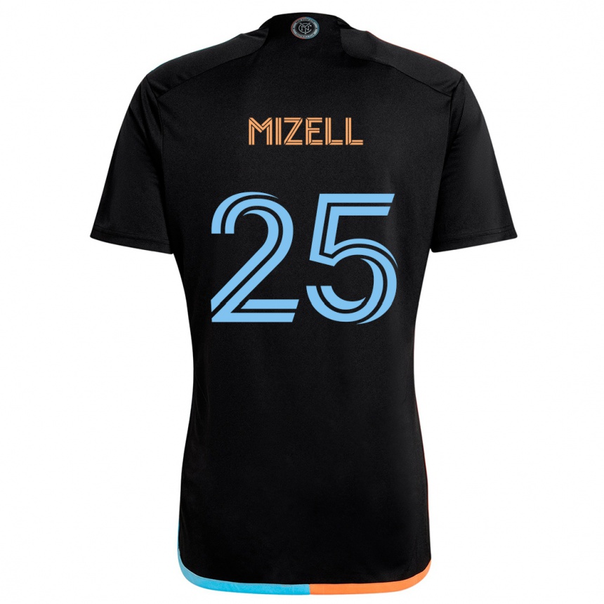 Niño Fútbol Camiseta Cody Mizell #25 Negro Naranja Azul 2ª Equipación 2024/25