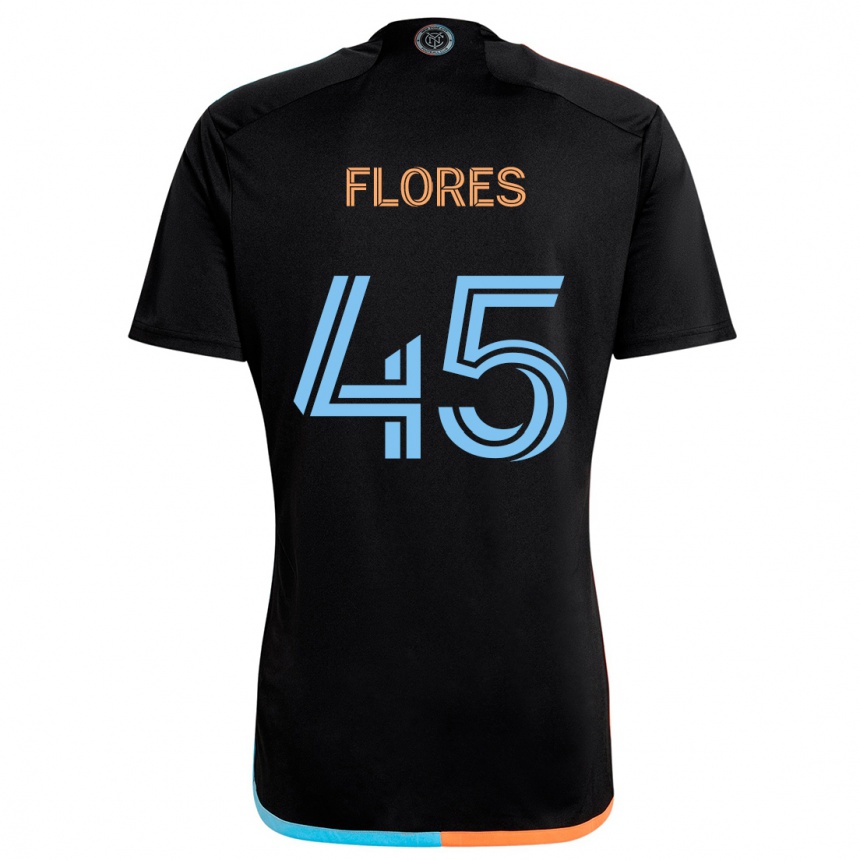 Niño Fútbol Camiseta Brian Flores #45 Negro Naranja Azul 2ª Equipación 2024/25