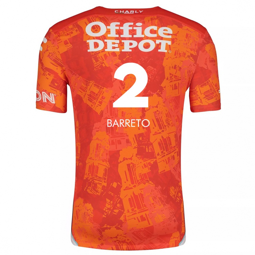 Niño Fútbol Camiseta Sergio Barreto #2 Naranja Blanco 2ª Equipación 2024/25