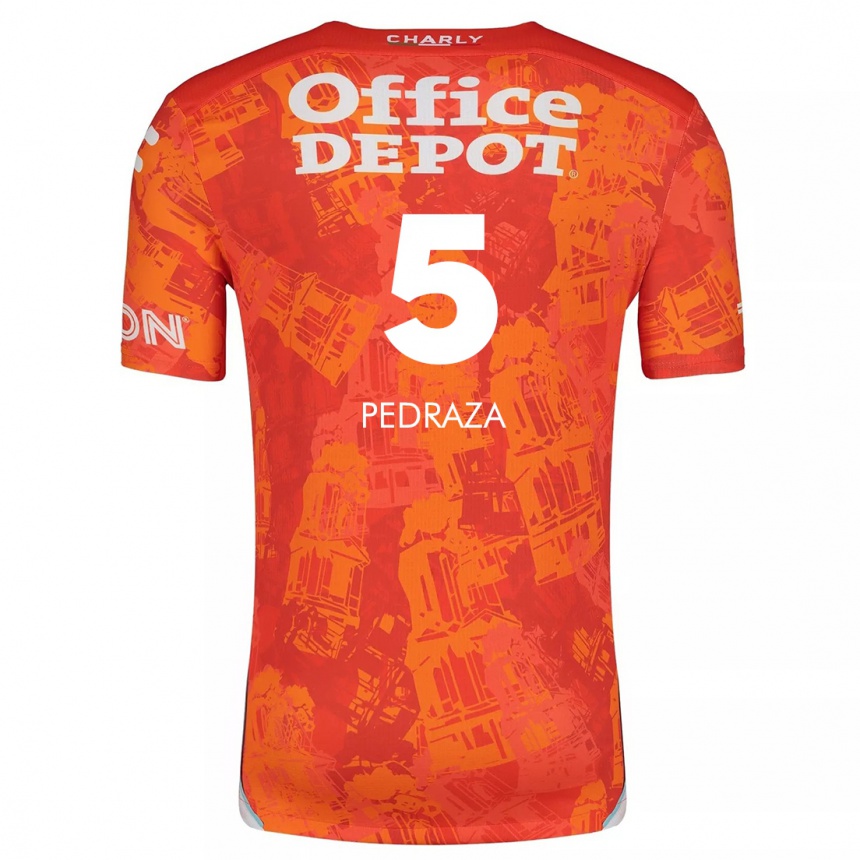 Niño Fútbol Camiseta Pedro Pedraza #5 Naranja Blanco 2ª Equipación 2024/25