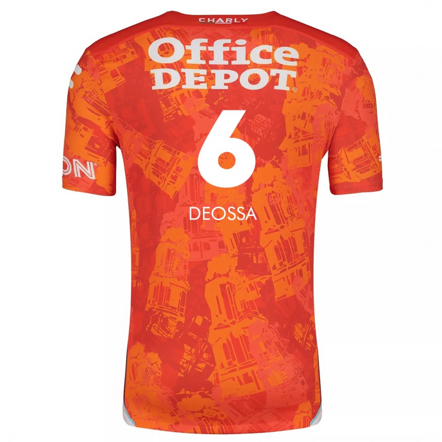 Niño Fútbol Camiseta Nelson Deossa #6 Naranja Blanco 2ª Equipación 2024/25