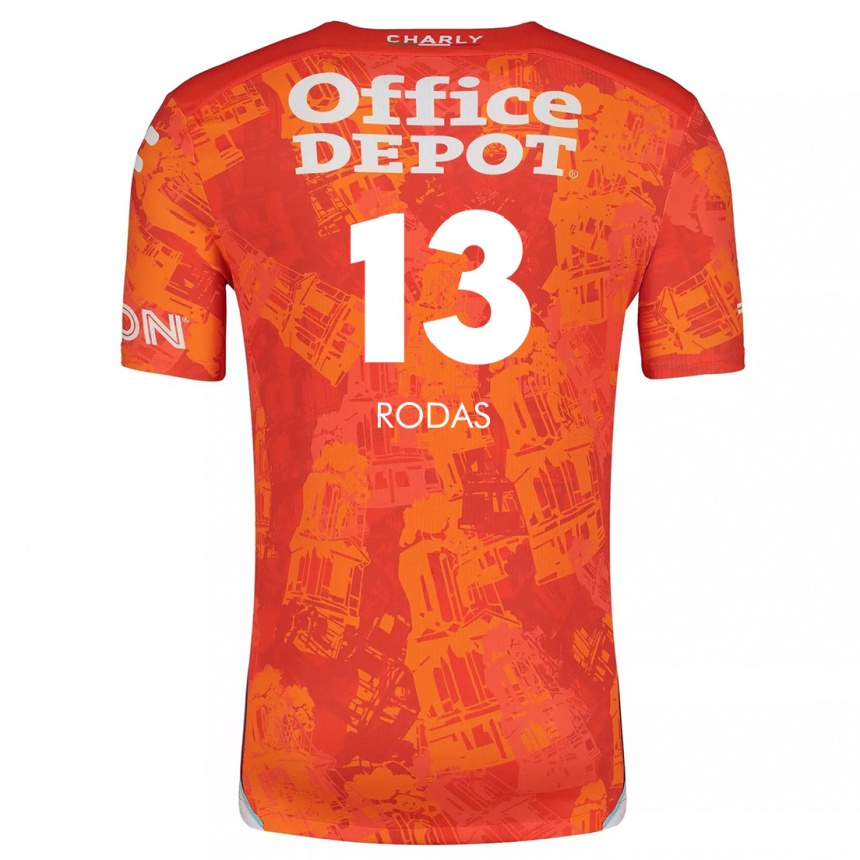 Niño Fútbol Camiseta Carlos Rodas #13 Naranja Blanco 2ª Equipación 2024/25