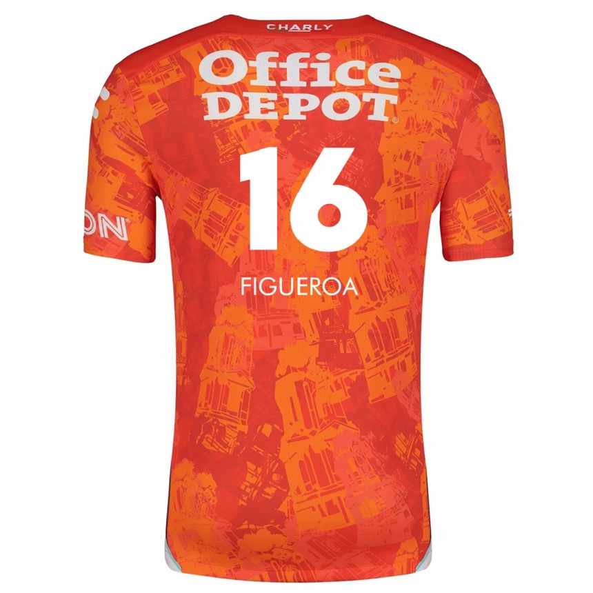 Niño Fútbol Camiseta Antonio Figueroa #16 Naranja Blanco 2ª Equipación 2024/25