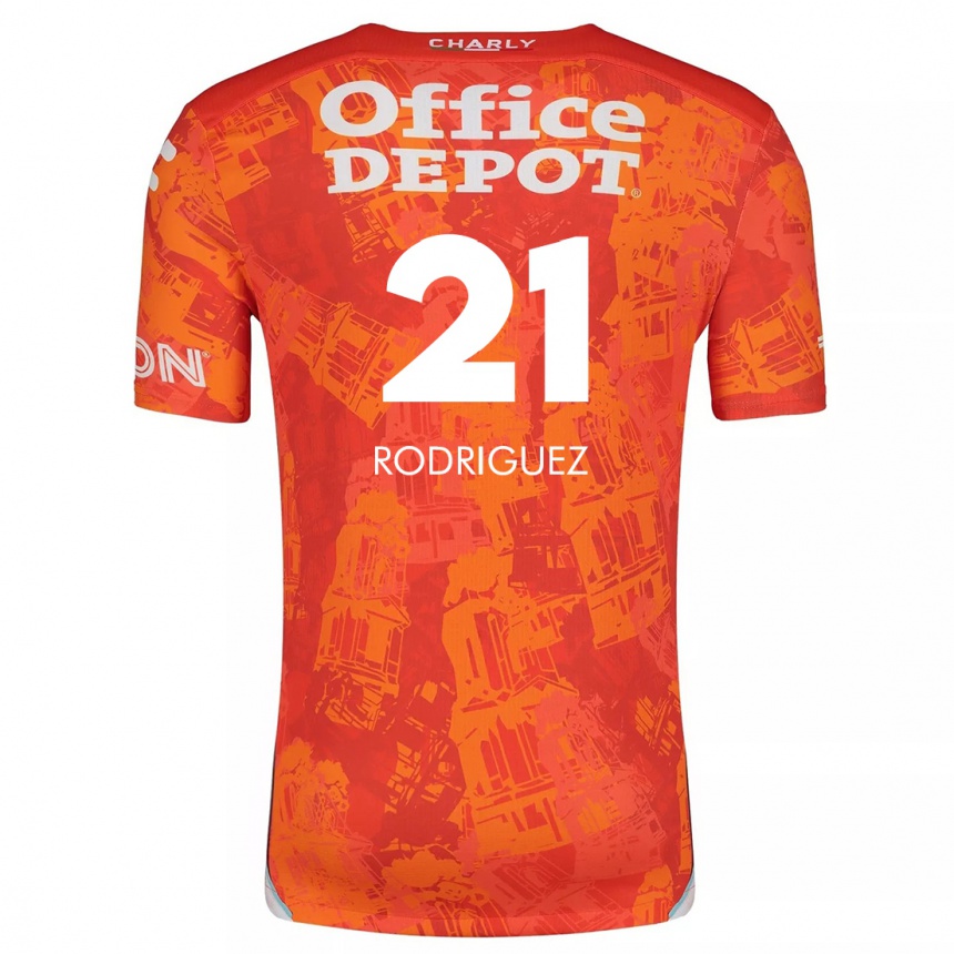 Niño Fútbol Camiseta Valentín Rodríguez #21 Naranja Blanco 2ª Equipación 2024/25