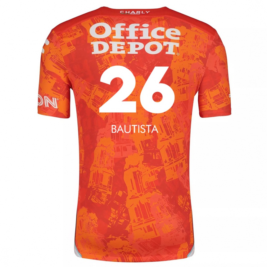 Niño Fútbol Camiseta Alán Bautista #26 Naranja Blanco 2ª Equipación 2024/25