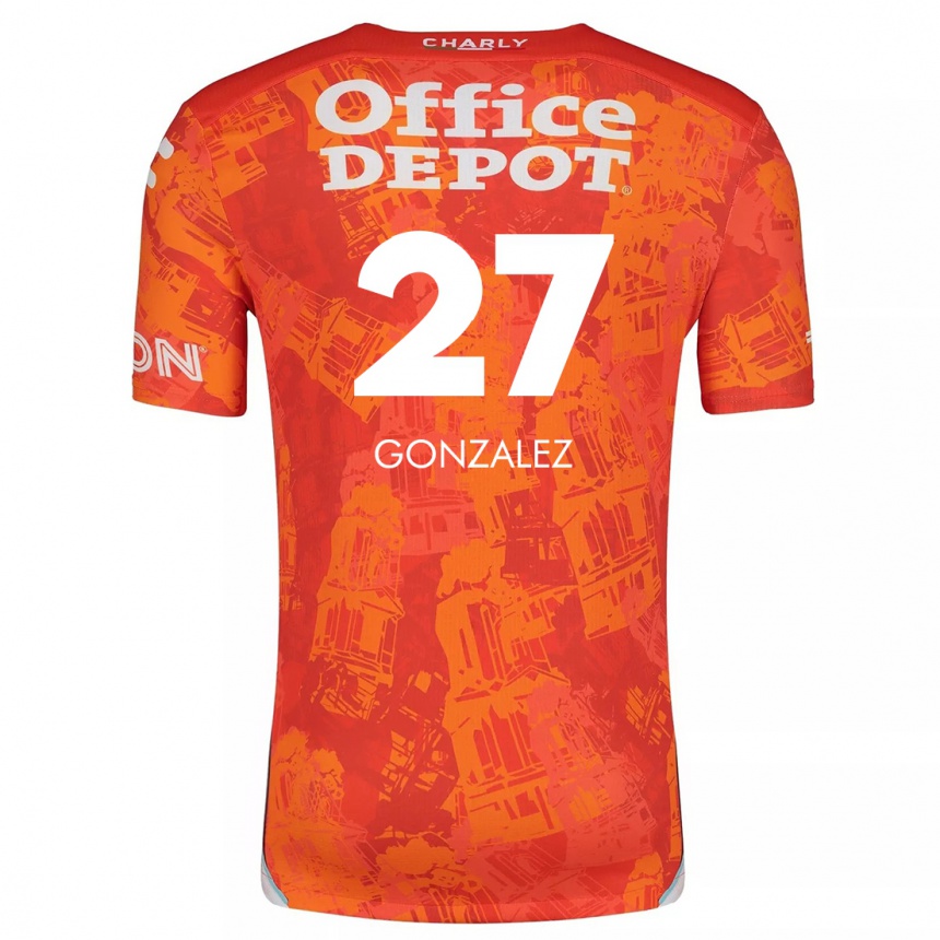 Niño Fútbol Camiseta Owen González #27 Naranja Blanco 2ª Equipación 2024/25