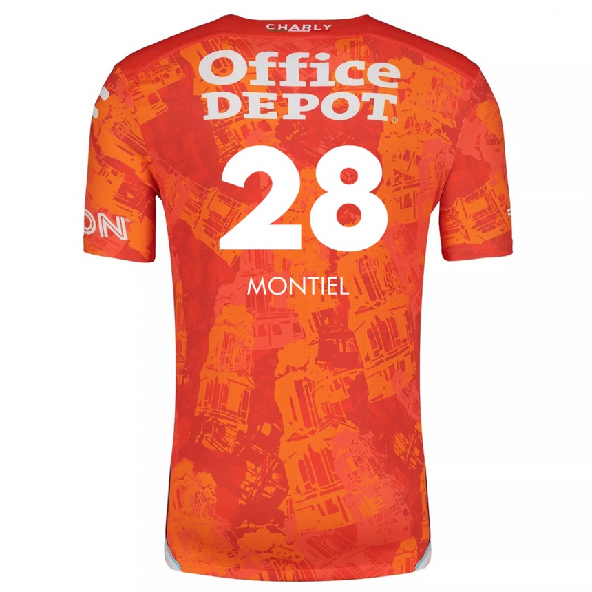 Niño Fútbol Camiseta Elías Montiel #28 Naranja Blanco 2ª Equipación 2024/25