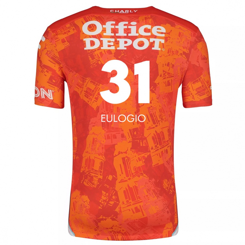 Niño Fútbol Camiseta José Eulogio #31 Naranja Blanco 2ª Equipación 2024/25