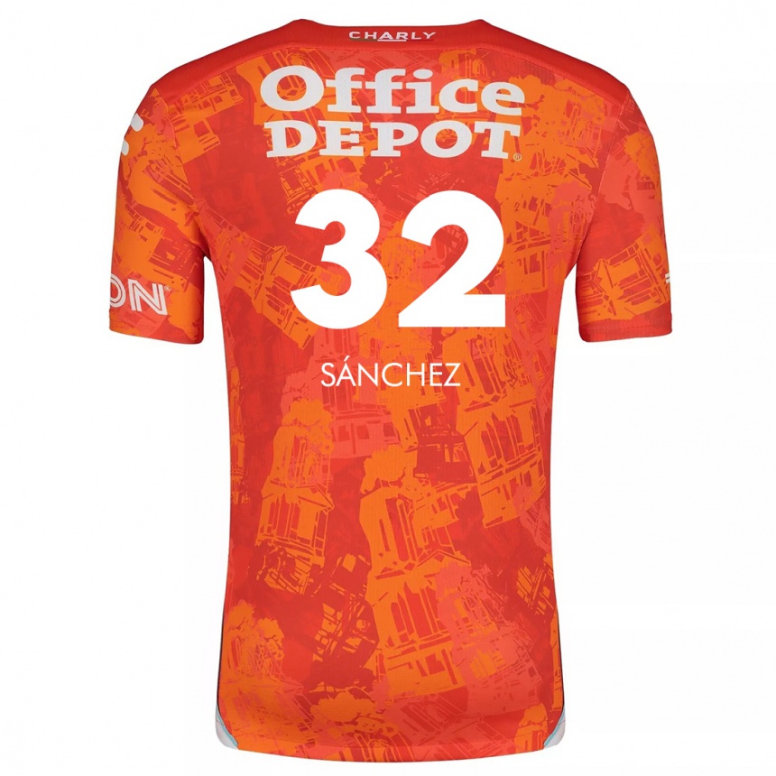 Niño Fútbol Camiseta Carlos Sánchez #32 Naranja Blanco 2ª Equipación 2024/25