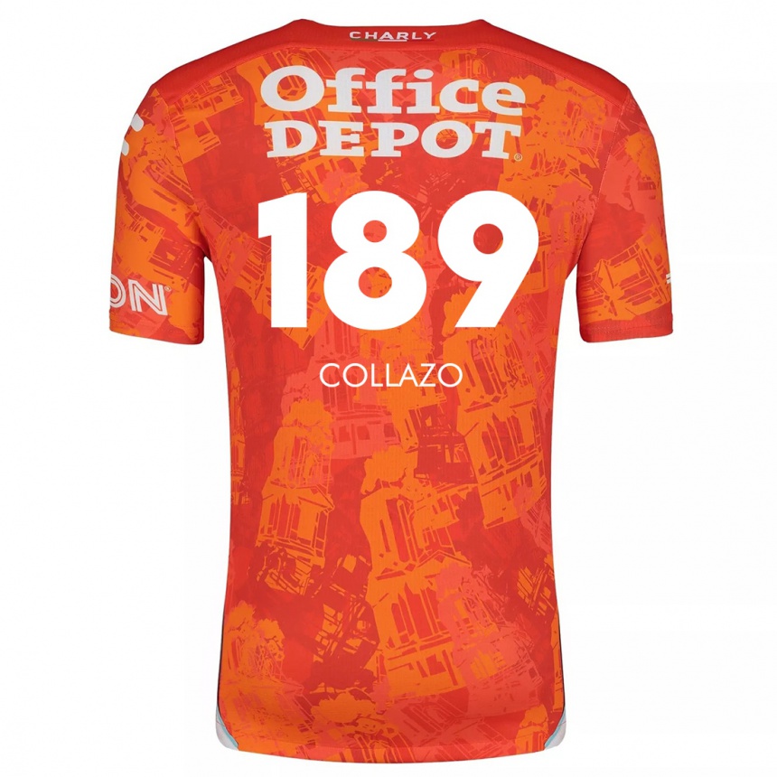 Niño Fútbol Camiseta David Collazo #189 Naranja Blanco 2ª Equipación 2024/25