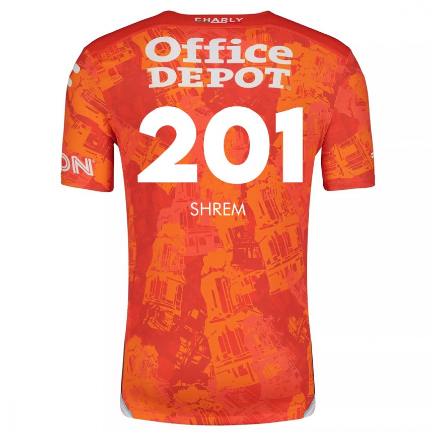 Niño Fútbol Camiseta David Shrem #201 Naranja Blanco 2ª Equipación 2024/25