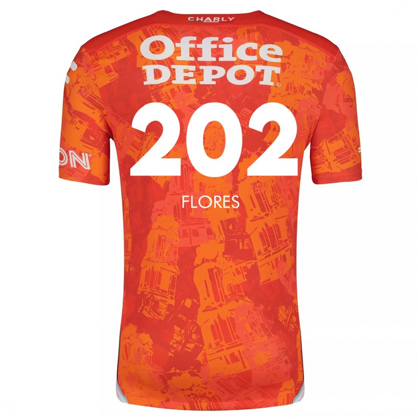 Niño Fútbol Camiseta Luis Flores #202 Naranja Blanco 2ª Equipación 2024/25