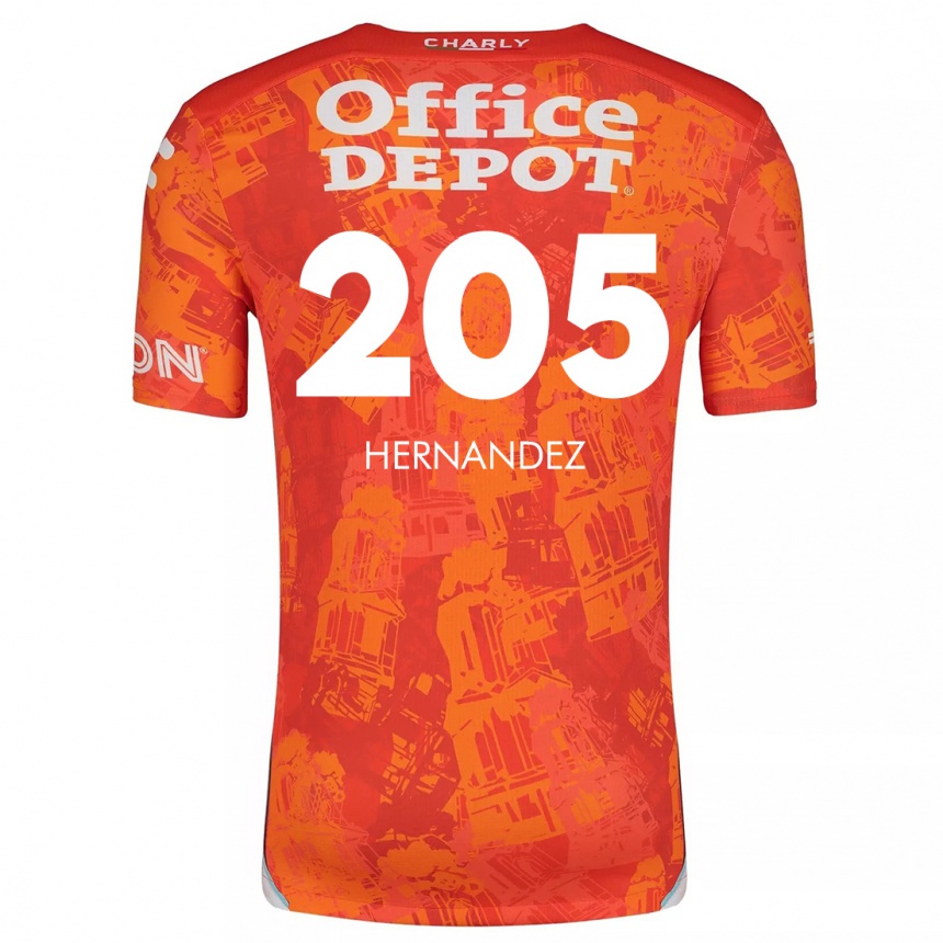 Niño Fútbol Camiseta Sergio Hernández #205 Naranja Blanco 2ª Equipación 2024/25