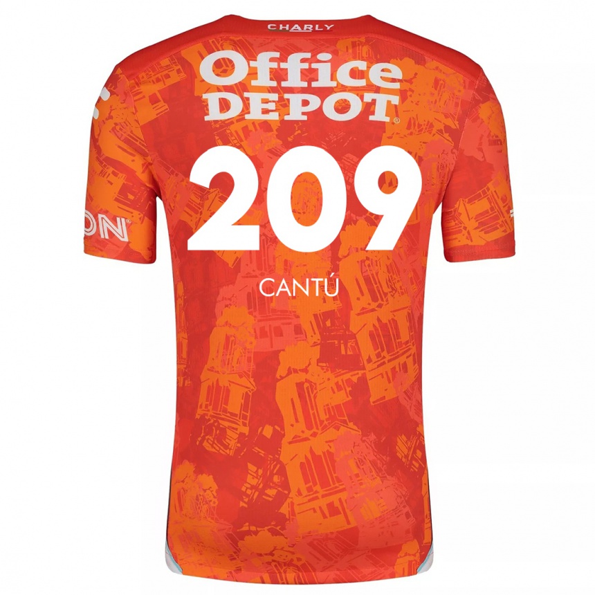 Niño Fútbol Camiseta Juan Cantú #209 Naranja Blanco 2ª Equipación 2024/25