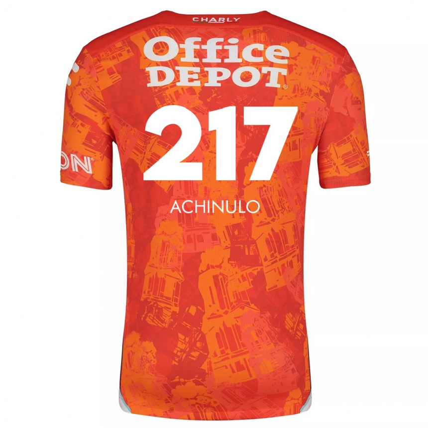 Niño Fútbol Camiseta Princewill Achinulo #217 Naranja Blanco 2ª Equipación 2024/25