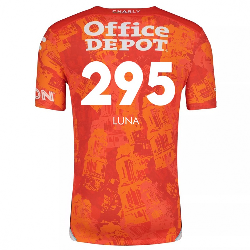 Niño Fútbol Camiseta Irving Luna #295 Naranja Blanco 2ª Equipación 2024/25