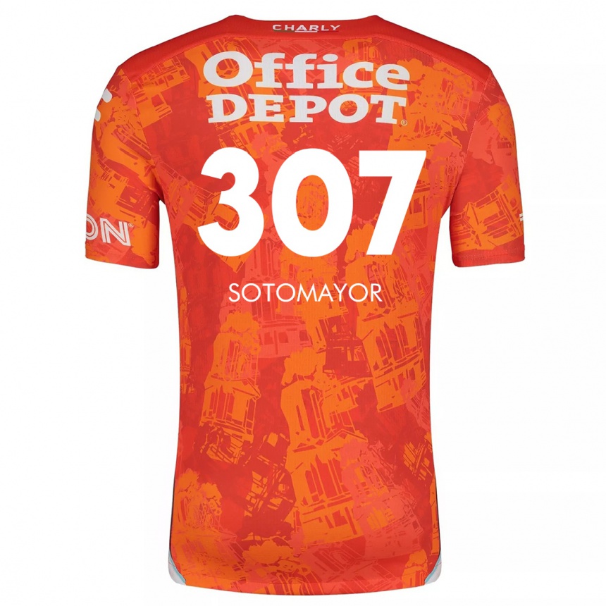 Niño Fútbol Camiseta Jacob Sotomayor #307 Naranja Blanco 2ª Equipación 2024/25