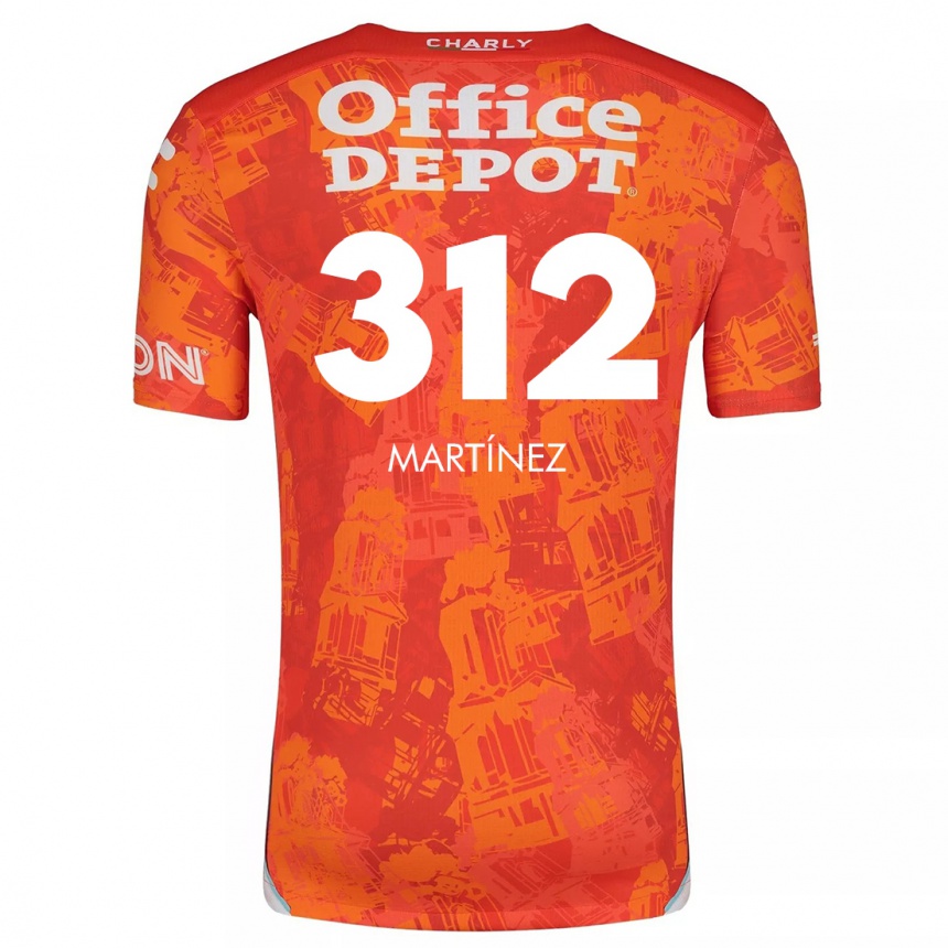 Niño Fútbol Camiseta Ulises Martínez #312 Naranja Blanco 2ª Equipación 2024/25