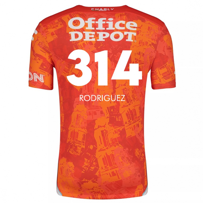 Niño Fútbol Camiseta Alan Rodríguez #314 Naranja Blanco 2ª Equipación 2024/25