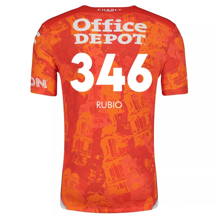 Niño Fútbol Camiseta Mateo Rubio #346 Naranja Blanco 2ª Equipación 2024/25