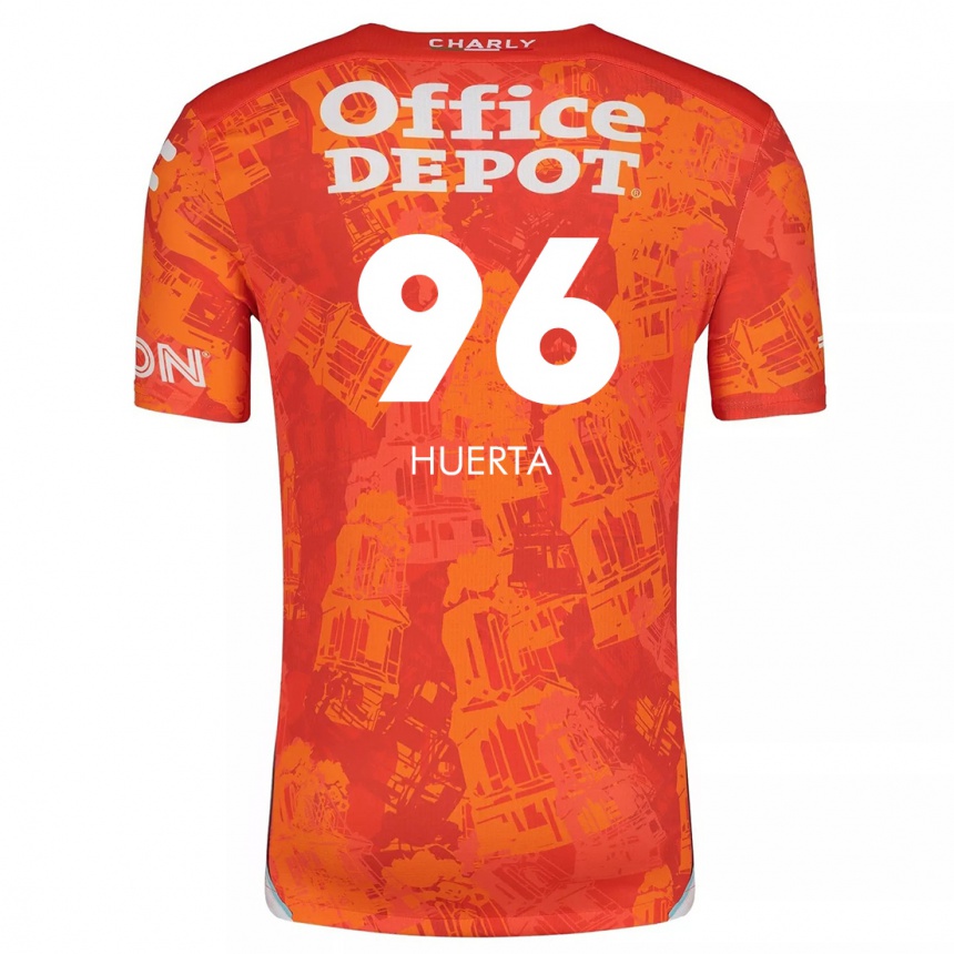 Niño Fútbol Camiseta Edwin Huerta #96 Naranja Blanco 2ª Equipación 2024/25