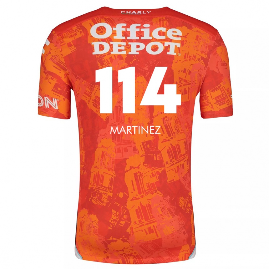 Niño Fútbol Camiseta Jesús Martínez #114 Naranja Blanco 2ª Equipación 2024/25