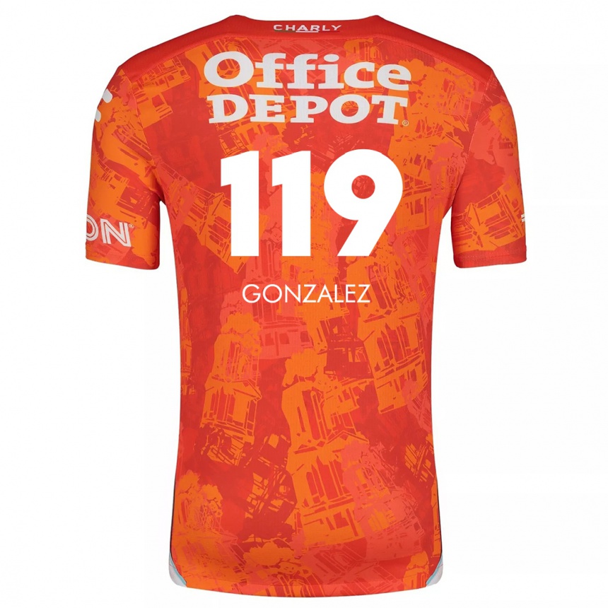 Niño Fútbol Camiseta Juan González #119 Naranja Blanco 2ª Equipación 2024/25