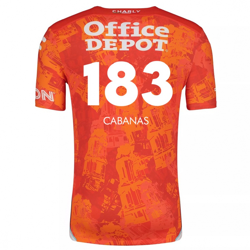 Niño Fútbol Camiseta Mauricio Cabañas #183 Naranja Blanco 2ª Equipación 2024/25