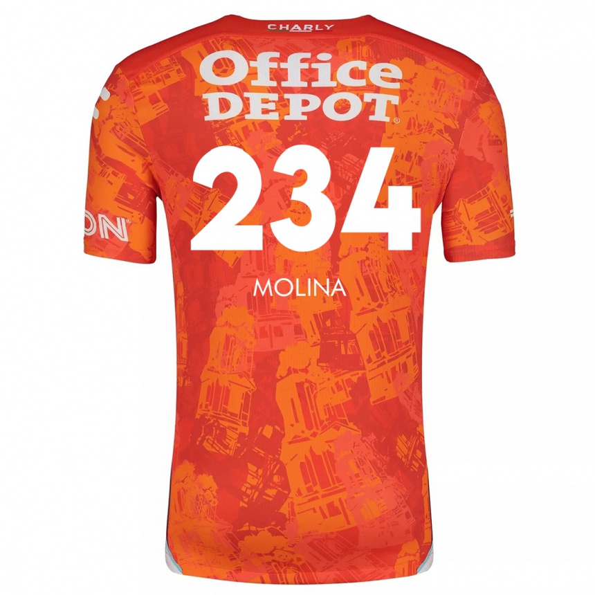 Niño Fútbol Camiseta Yoshimar Molina #234 Naranja Blanco 2ª Equipación 2024/25