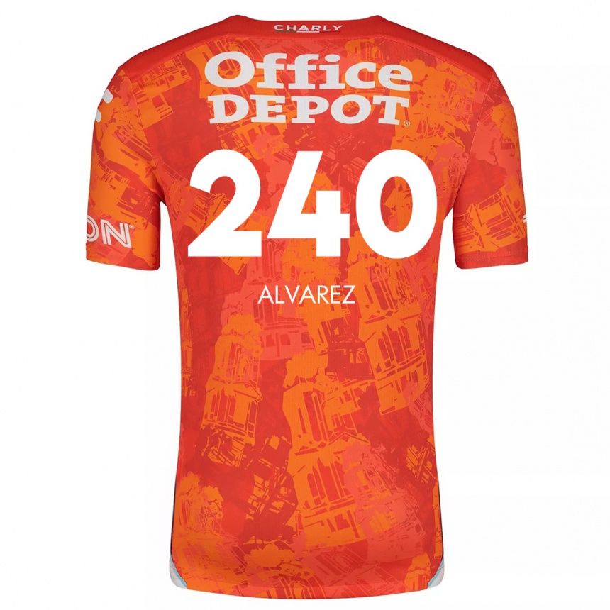 Niño Fútbol Camiseta Gael Álvarez #240 Naranja Blanco 2ª Equipación 2024/25