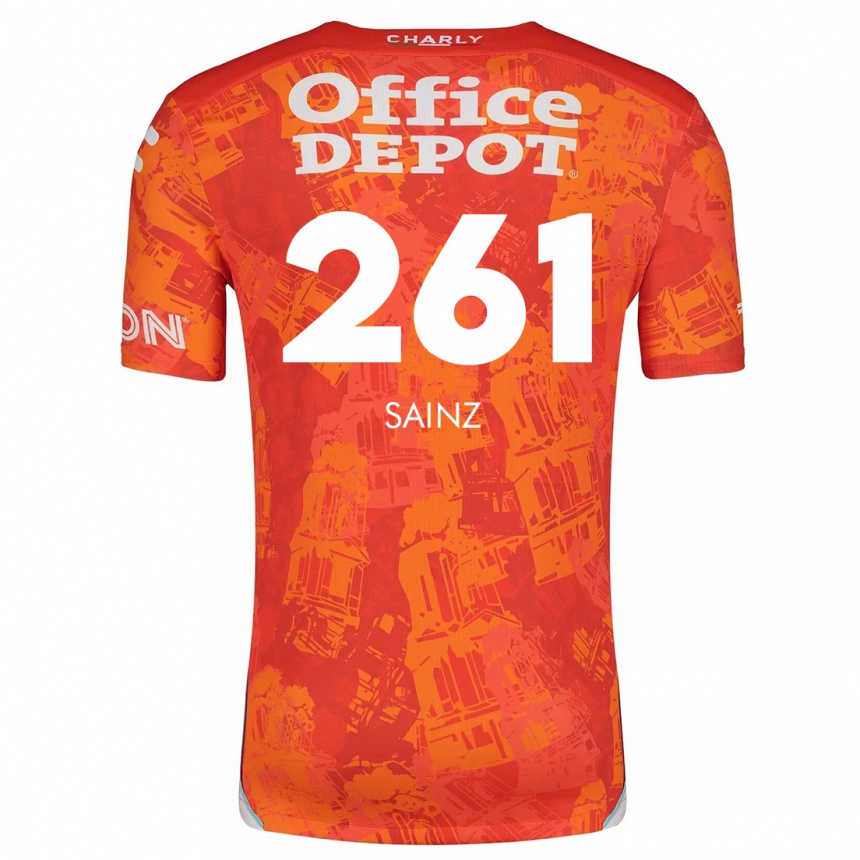 Niño Fútbol Camiseta Diego Sáinz #261 Naranja Blanco 2ª Equipación 2024/25