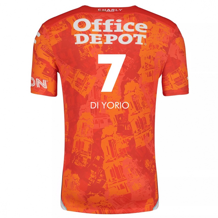 Niño Fútbol Camiseta Lucas Di Yorio #7 Naranja Blanco 2ª Equipación 2024/25