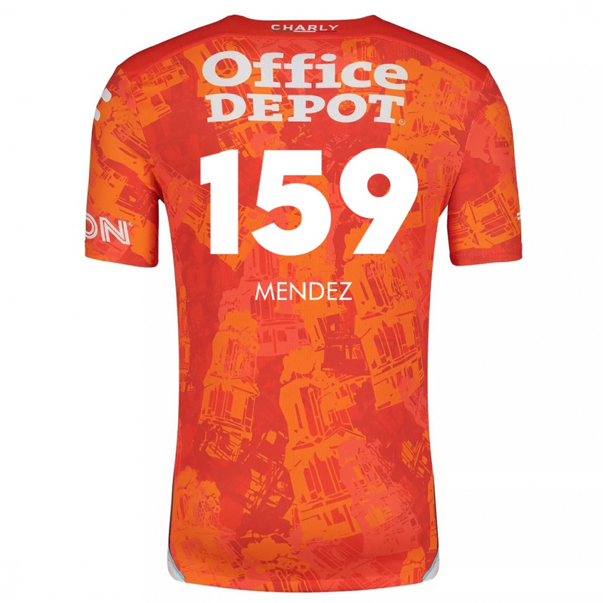 Niño Fútbol Camiseta Daniel Méndez #159 Naranja Blanco 2ª Equipación 2024/25