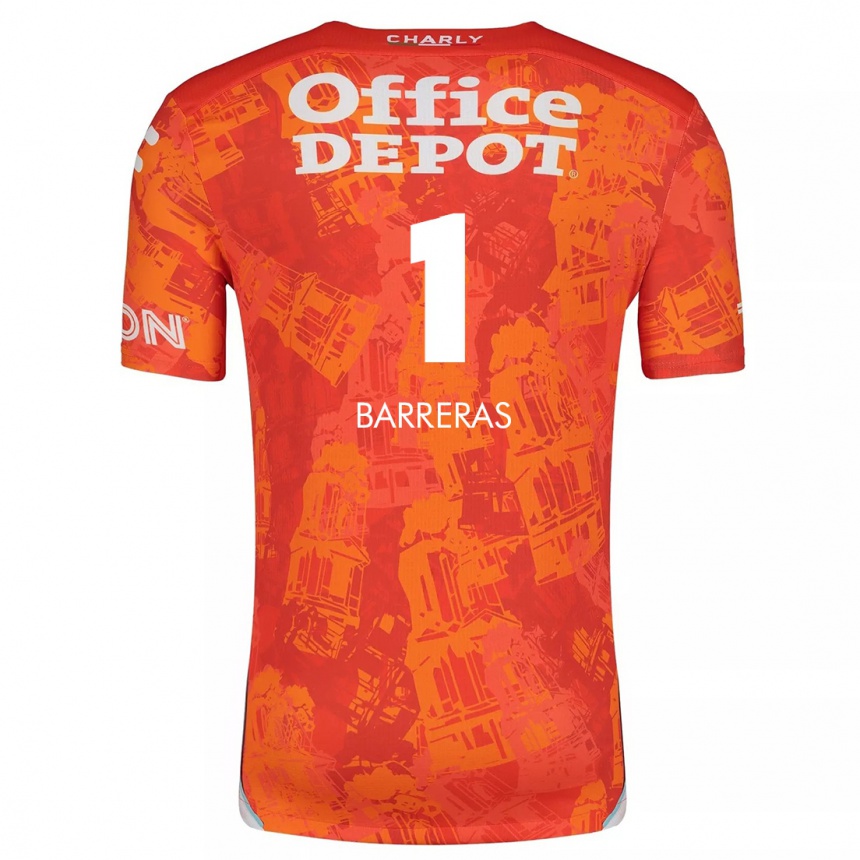 Niño Fútbol Camiseta Esthefanny Barreras #1 Naranja Blanco 2ª Equipación 2024/25