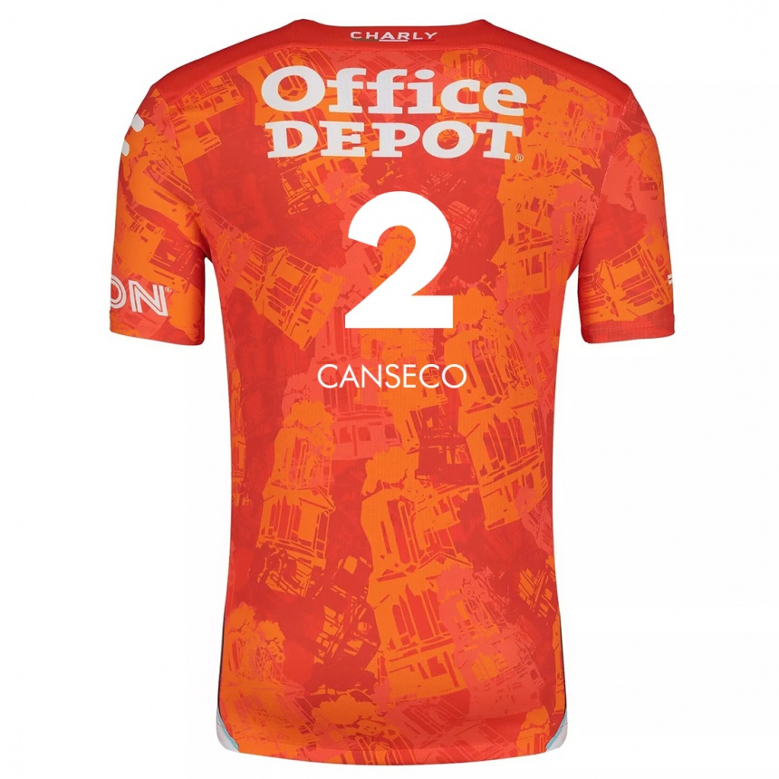 Niño Fútbol Camiseta Fernanda Canseco #2 Naranja Blanco 2ª Equipación 2024/25