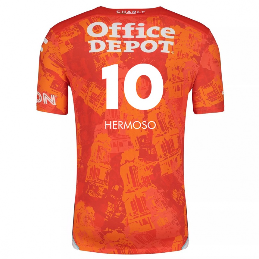 Niño Fútbol Camiseta Jennifer Hermoso #10 Naranja Blanco 2ª Equipación 2024/25