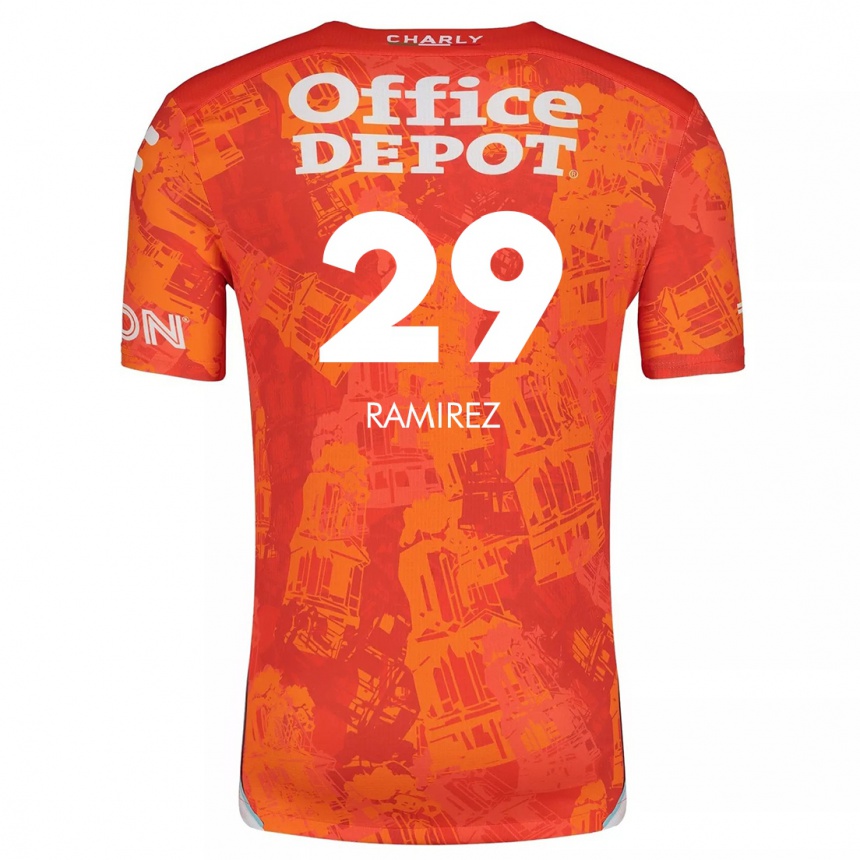 Niño Fútbol Camiseta Elliana Ramirez #29 Naranja Blanco 2ª Equipación 2024/25