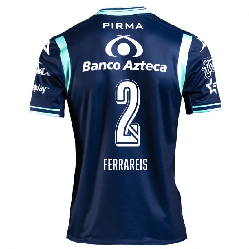 Niño Fútbol Camiseta Gustavo Ferrareis #2 Azul Marino 2ª Equipación 2024/25