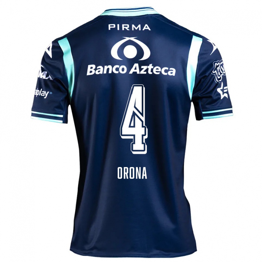 Niño Fútbol Camiseta Efraín Orona #4 Azul Marino 2ª Equipación 2024/25