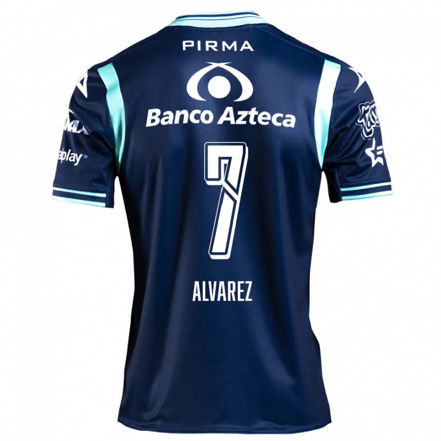 Niño Fútbol Camiseta Daniel Álvarez #7 Azul Marino 2ª Equipación 2024/25