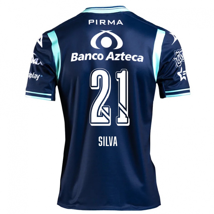 Niño Fútbol Camiseta Gastón Silva #21 Azul Marino 2ª Equipación 2024/25