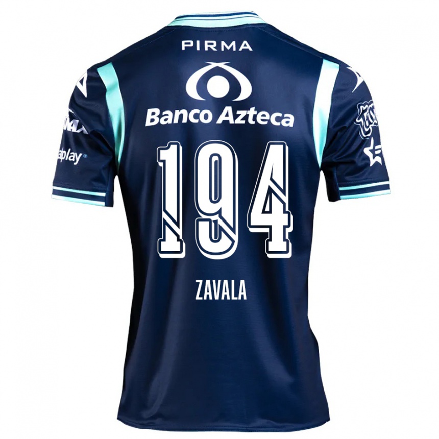 Niño Fútbol Camiseta Arath Zavala #194 Azul Marino 2ª Equipación 2024/25